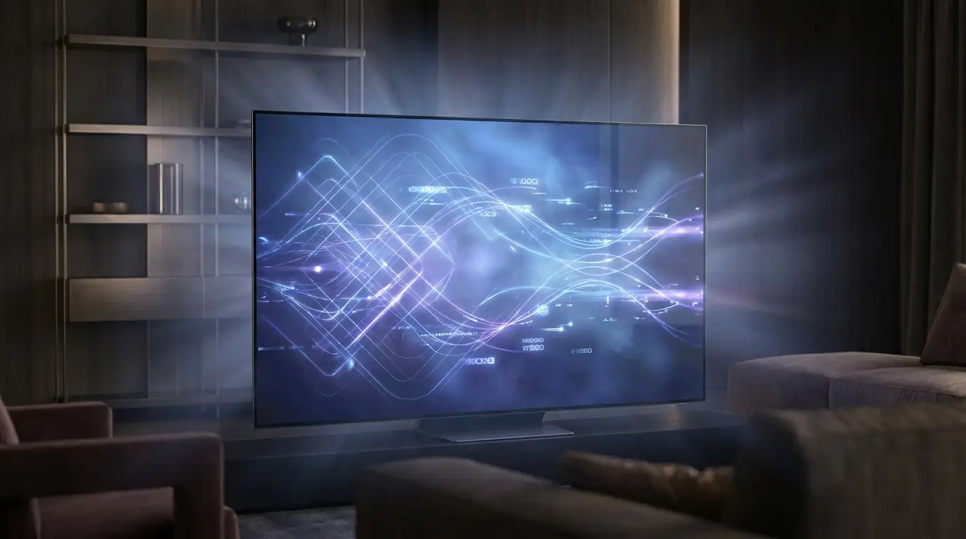 A TV screen comparing an M3U playlist and an Xtream Codes login inside an IPTV player